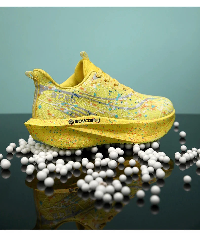 Men Running Shoes Carbon Board Marathon Cushion Mens Sports Breathable Lightweight Women Comfortable Athletic Nonskid Sneakers