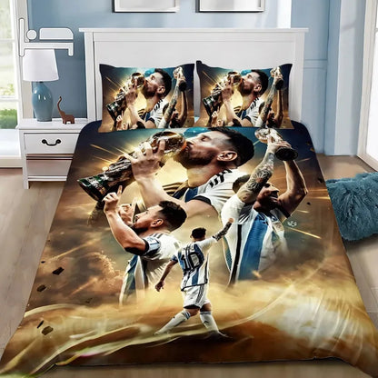 Football Star M-messis Duvet Cover Pillowcase Bedding Set Adult Boy Girl Bedroom Decoration Children Single Double Large Size