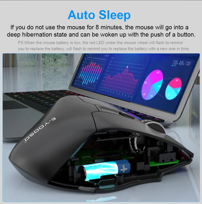 E-YOOSO X-31 Wireless Gaming Mouse for Big Hands, USB 2.4G Ergonomic Gaming Mouse, 4800 DPI Optical Mouse with 5 Buttons for PC & Laptop