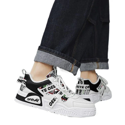 Casual mode lædersneakers Nye skateboard-herresko Udendørs løbesko Sportssko Vandreture Tennis Plateausko Luksusfodtøj