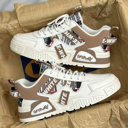 Casual mode lædersneakers Nye skateboard-herresko Udendørs løbesko Sportssko Vandreture Tennis Plateausko Luksusfodtøj