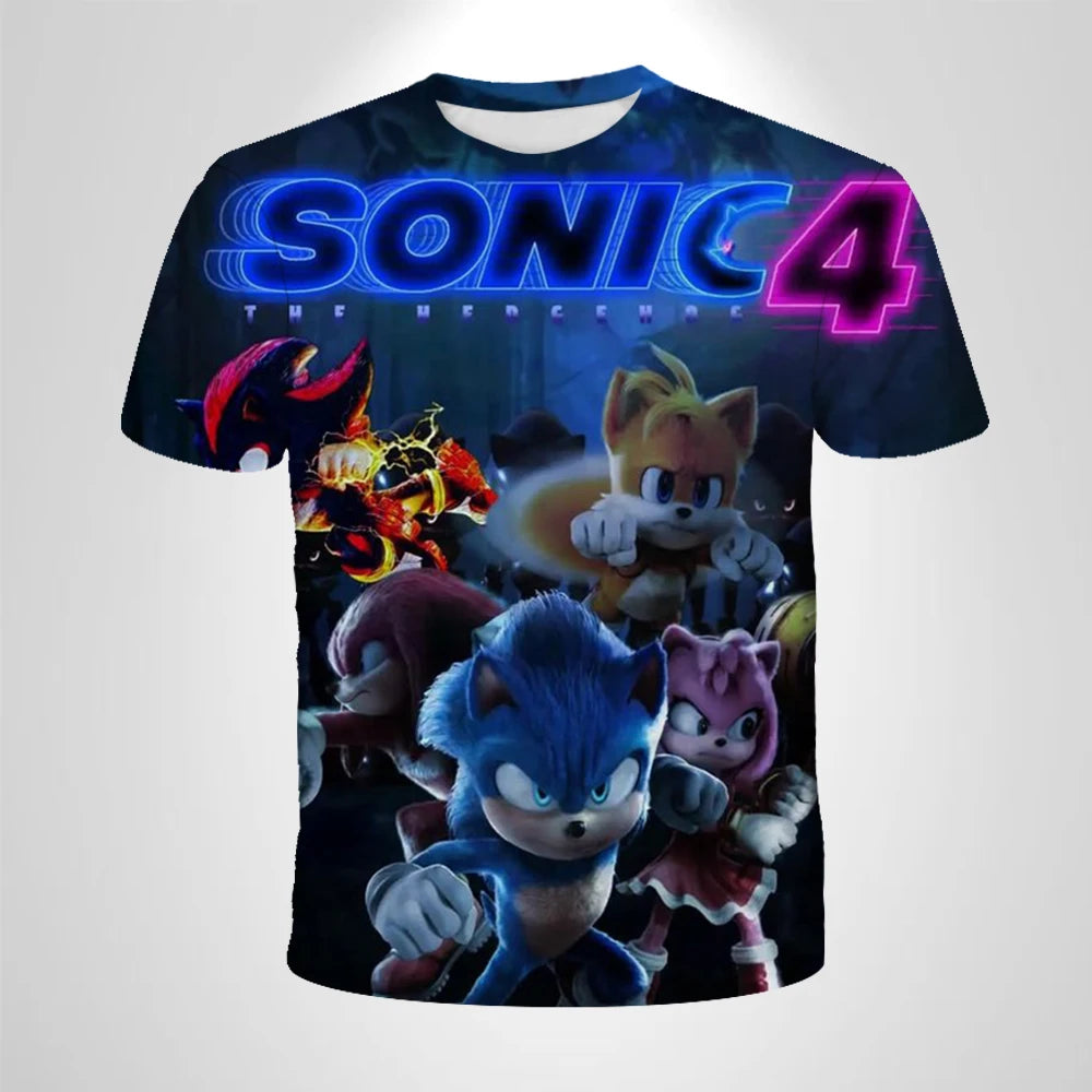 206 Sonic The Hedgehog – anime – oddychająca koszulka dla chłopców, odzież dziecięca, odzież codzienna, oddychający, cienki krój, koszulka unisex