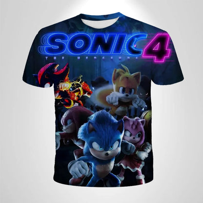 206 Sonic The Hedgehog – anime – oddychająca koszulka dla chłopców, odzież dziecięca, odzież codzienna, oddychający, cienki krój, koszulka unisex