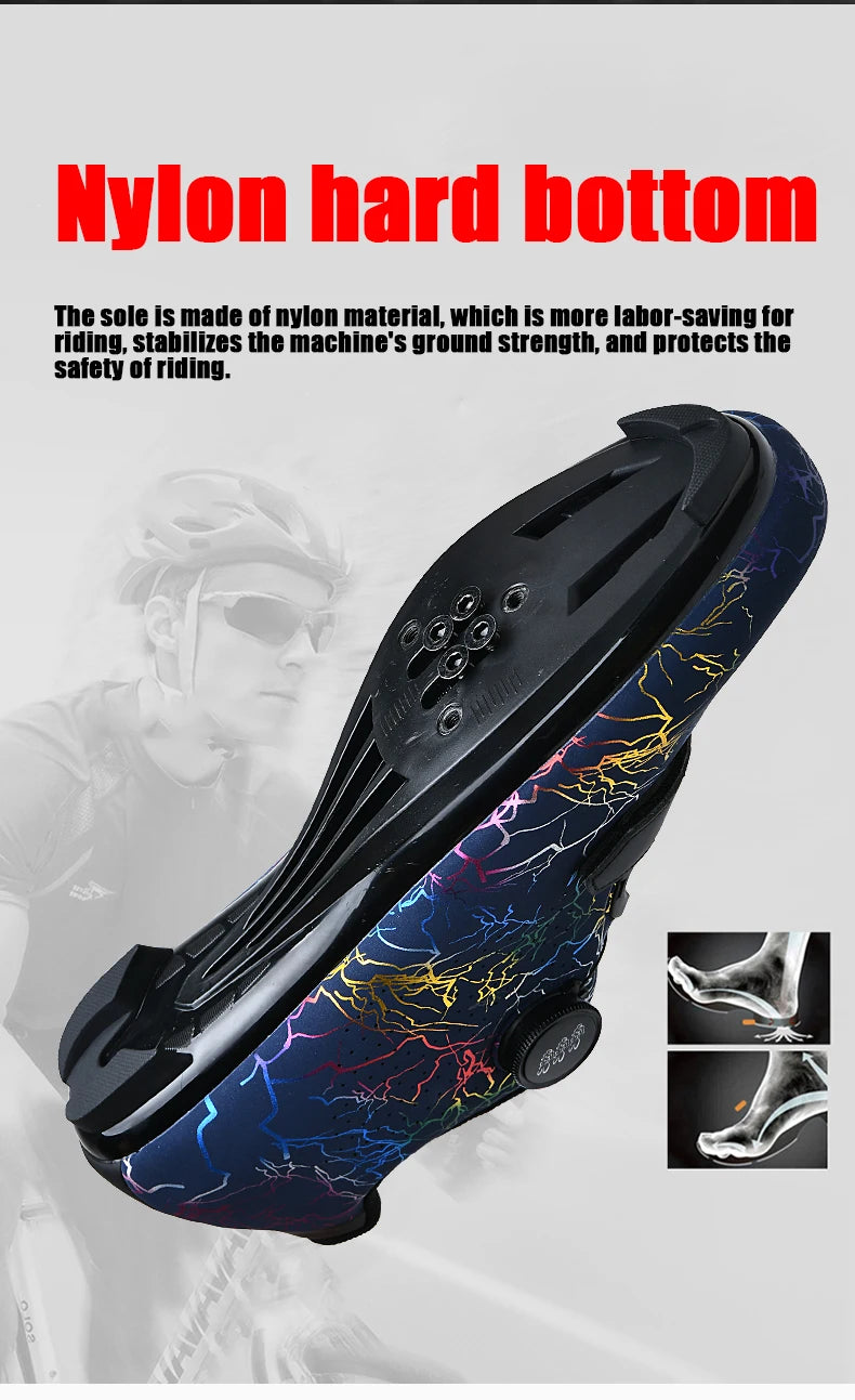 Zapatillas de ciclismo para hombre con cierre automático; zapatillas de ciclismo de carretera; zapatillas deportivas de ciclismo de montaña para exterior; zapatillas de ciclismo de spinning para mujer para interior