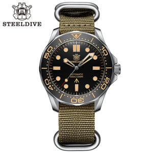 STEELDIVE SD1957 New Arrival 42MM Vintage Bezel 300M Waterproof NH35 Green Luminou Sapphire Glass Automatic  Dive Watch Montre