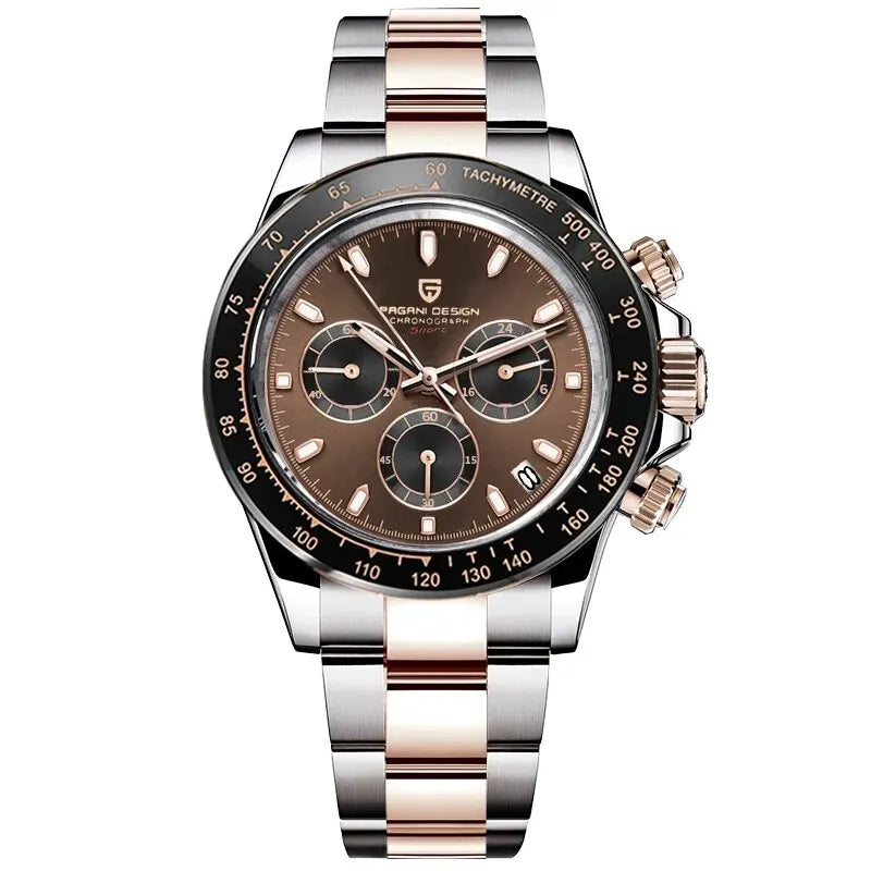 PAGANI DESIGN – Nouvelle montre pour homme, modèle de luxe à quartz en or rose, chronographe sportif étanche jusqu'à 100 m