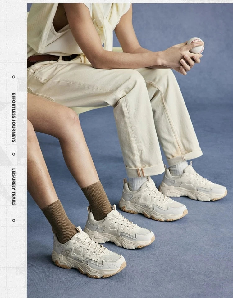 Xtep Casual Shoes Spring And Summer Lightweight Sports Shoes Thick Sole Fashionable Street Style Sneakers 875319320004
