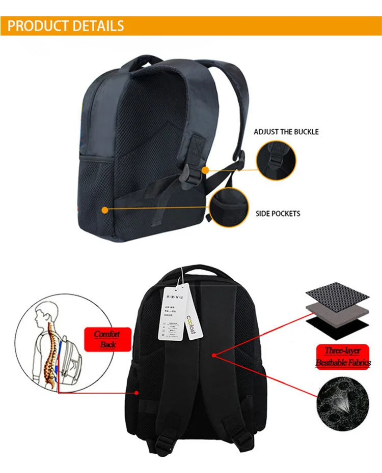 New Cute Anime Backpack for Adult Men Student Schoolbag Teenagers Cartoon Sonics Bag Rucksack Waterproof Bookbag Birthday Gifts