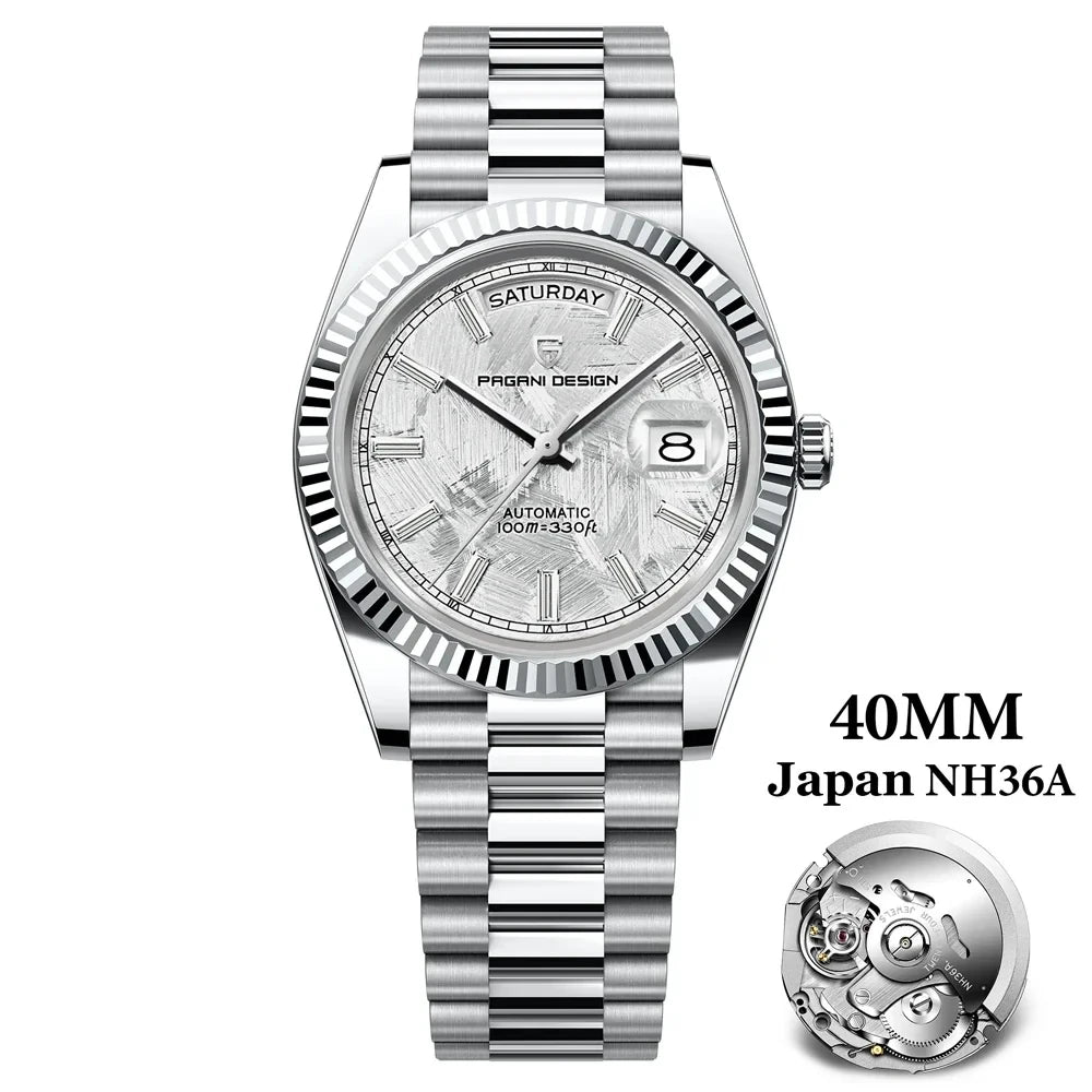 Montre PAGANI DESIGN DD40 pour homme – Modèle en or rose, montre-bracelet mécanique de luxe, mouvement automatique, verre saphir avec traitement antireflet, étanche