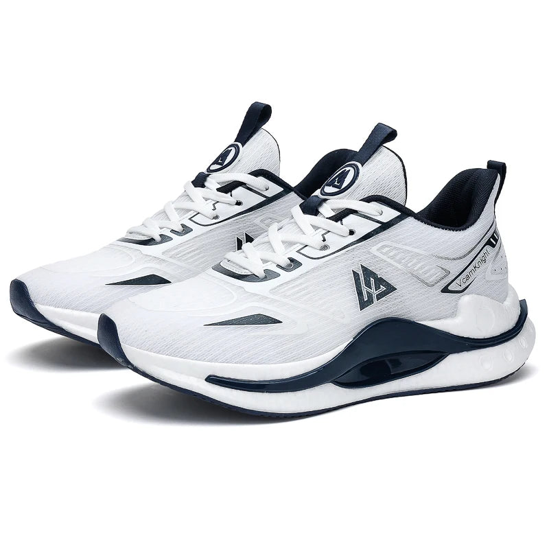 Chaussures de course légères et respirantes pour hommes, baskets à absorption des chocs Popcorn, chaussures de sport d'extérieur flexibles et antidérapantes, été automne