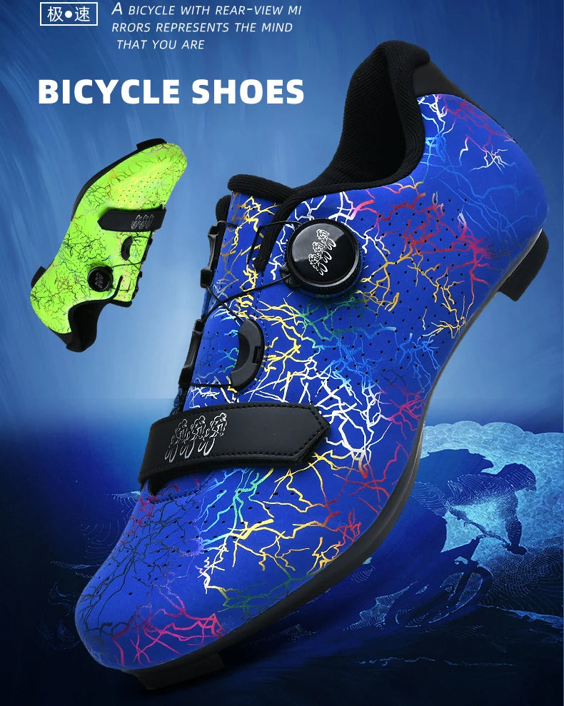 Zapatillas de ciclismo para hombre con cierre automático; zapatillas de ciclismo de carretera; zapatillas deportivas de ciclismo de montaña para exterior; zapatillas de ciclismo de spinning para mujer para interior