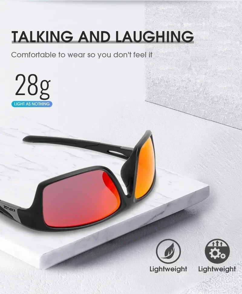 Kapvoe Polarisierte Angel-Sonnenbrille Radfahren Herren Damen UV400 Fahrradbrille Sportbrille Fahrradbrille MTB-Fahrradbrille