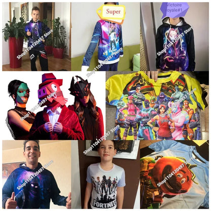 2024 New Game Zipper Hoodie Children's Sweatshirt Fortnite Pullover Sweatshirts Fashion Boys and Girls Clothing