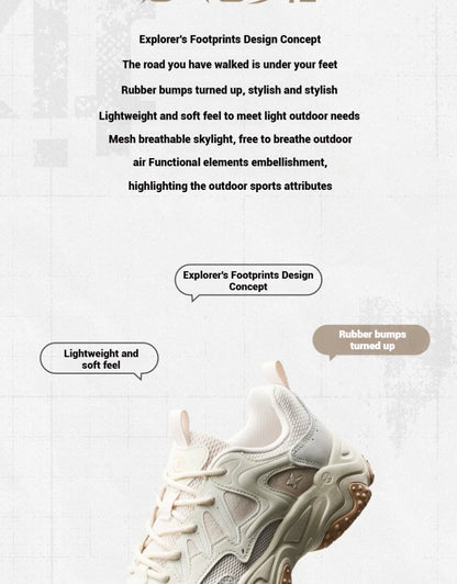 Xtep Casual Shoes Spring And Summer Lightweight Sports Shoes Thick Sole Fashionable Street Style Sneakers 875319320004