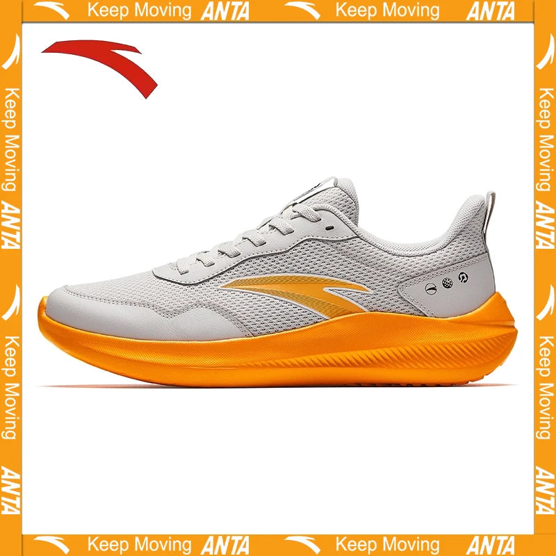 ANTA QINGKONG Męskie zimowe, amortyzujące, skórzane buty do biegania, odporne na zużycie, lekkie buty sportowe do codziennego użytkowania