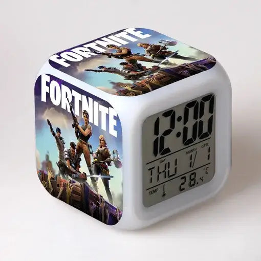 Fortnite-Wecker, niedlich, modisch, im Cartoon-Stil, personalisiert, kreativ, Kawaii, minimalistischer LED-Wecker, Geschenk zum Geburtstag von Freunden
