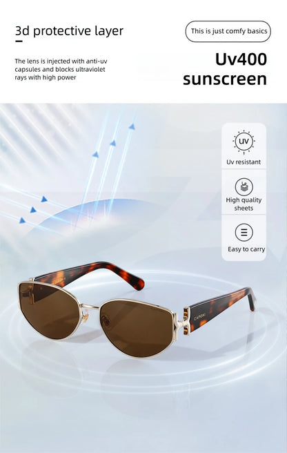 CAPONI Luxury Women Polarized Sunglasses Vintage Acetate Outdoor Original Design Eyewear UV400 Protection Brown Shade CP34020