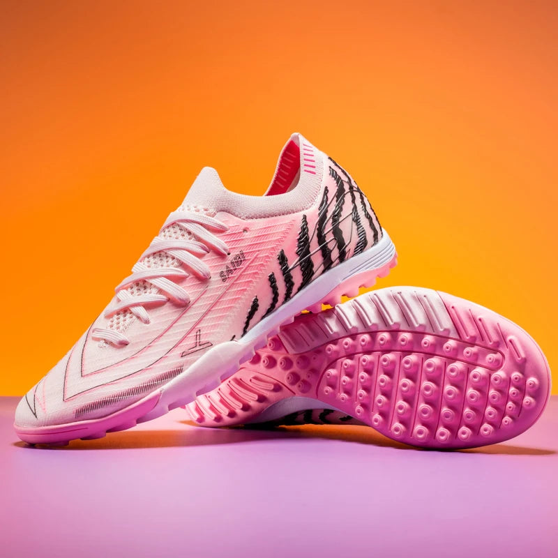Chaussures de football TF pour hommes, tige en PU flexible, semelle en caoutchouc résistante à l'usure, crampons de football unisexes pour jouer sur terrain synthétique en extérieur