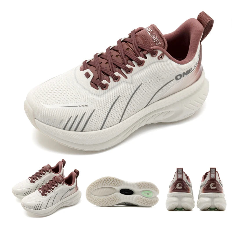 ONEMIX Nye løbesko med polstring til kvinder, efterår/vinter, tunge løbere, snøresko, kvinder, sjippetov, dans, skridsikre udendørs sneakers