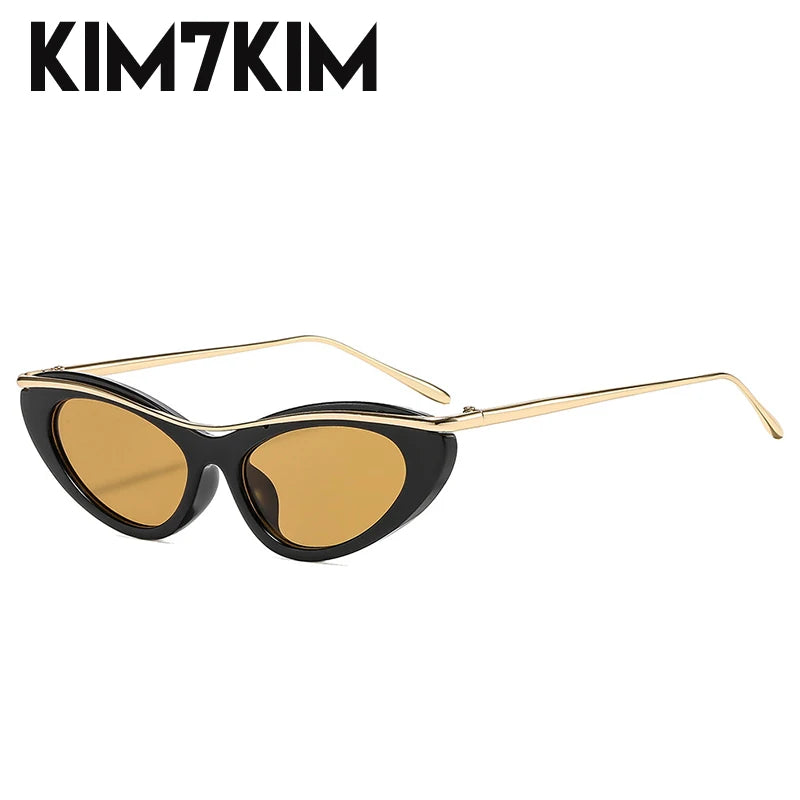 Fashion Small Cat Eye Sunglasses Women 2026 Luxury Brand Punk Metal Frame Sunglass Vintage Sexy Traveling Eyewear UV400 Shades