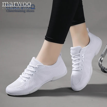 Zapatillas blancas de baile para niñas Marwoo: zapatillas ligeras para entrenamiento de animadoras, caminar y tenis; zapatillas deportivas de moda para mujer 2316