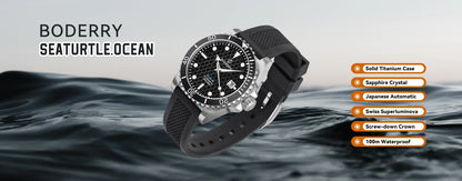 Boderry Seaturtle Titanium Diver Watch Men Luxury Bronze Watches Automatic Mechanical Wristwatch Sport 200M Waterproof Luminous