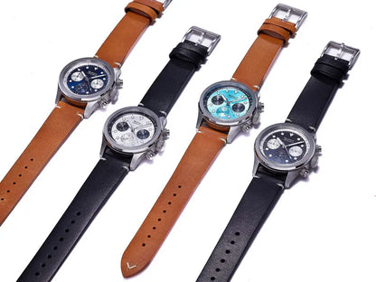 Milifortic 39MM Fashion Chronograph Watch Man R086 Retro C3 Luminous Stainless Steel Waterproof 100M VK63 Quartz Watches For Man