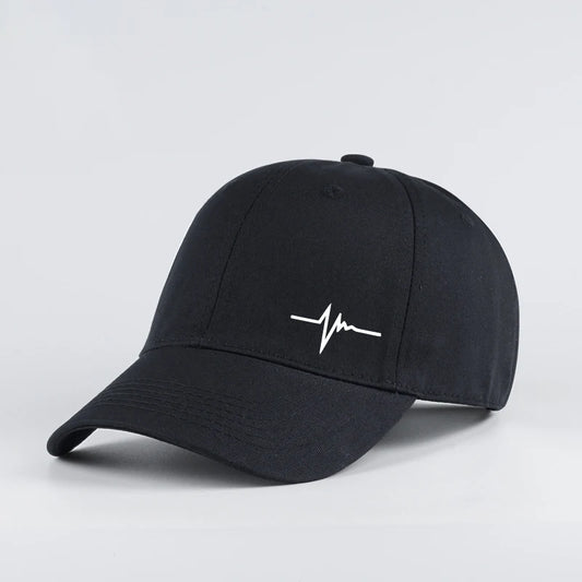 Heartbeat ECG Lifeline Print Baseball Cap Men Women Adjustable Dad Hat Minimalist Casual Sport Sun Hat