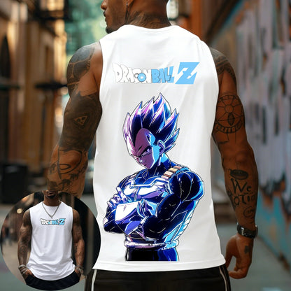 Dragon Ball Z Super Blue Vegeta American Retro Fitness Prsluk Y2K Harajuku stil za proljeće i ljeto Nova muška majica za svakodnevno nošenje