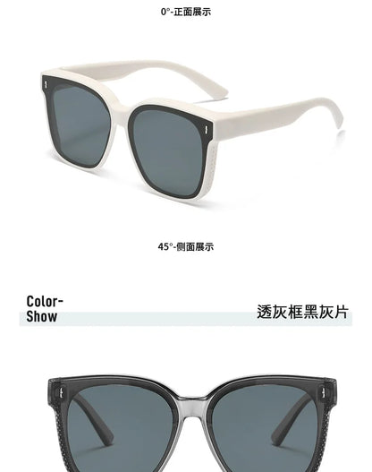 Fashion Square Polarized Sunglasses Cover Over Myopia Prescription Glasses Portable Men Women Vintage Fishing Driving Eyewear ﻿