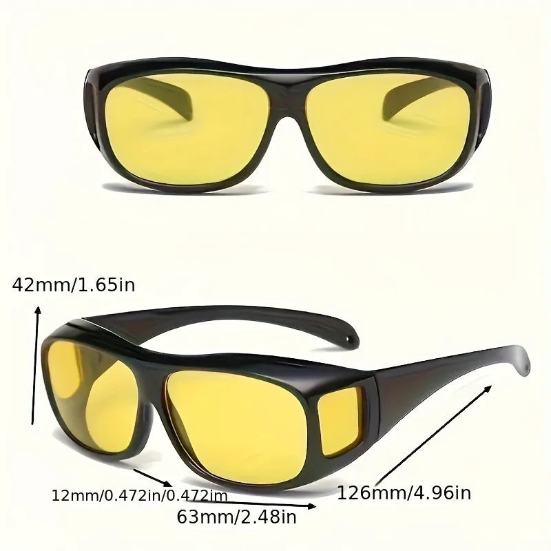 2 szt. Okulary z widzeniem nocnym do jazdy samochodem, okulary przeciwsłoneczne, okulary sportowe na świeżym powietrzu, do jazdy na rowerze i wędkowania, na dzień i na noc, unisex