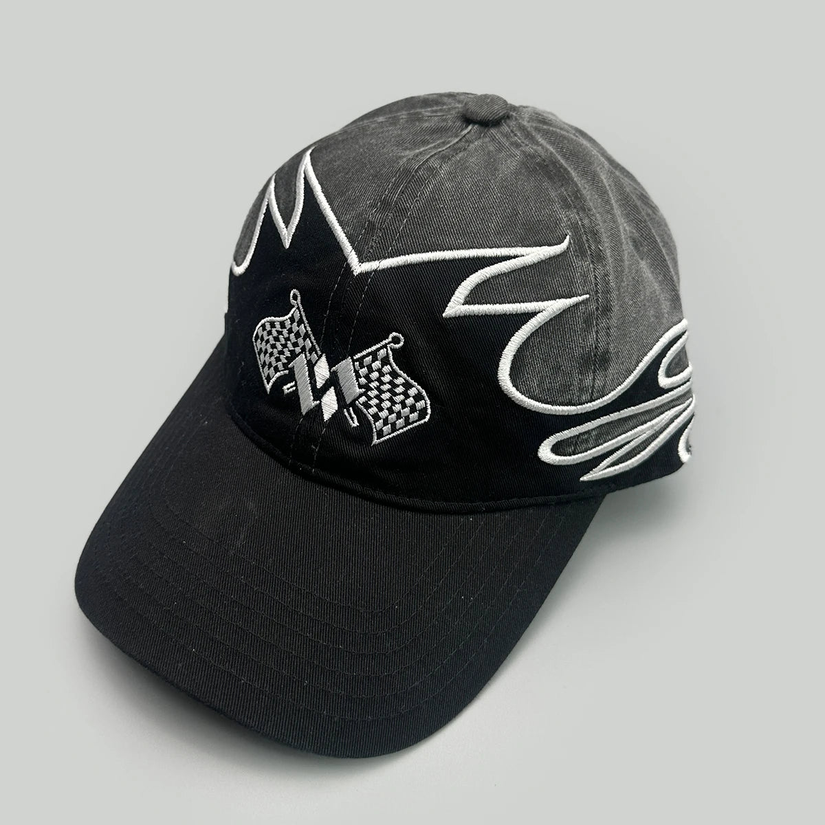 Niche Hip Hop Letter Flame Flag Baseball Hats New Unisex Sunshade Personal Versatile Color Block Fashion Retro ins Peaked Caps