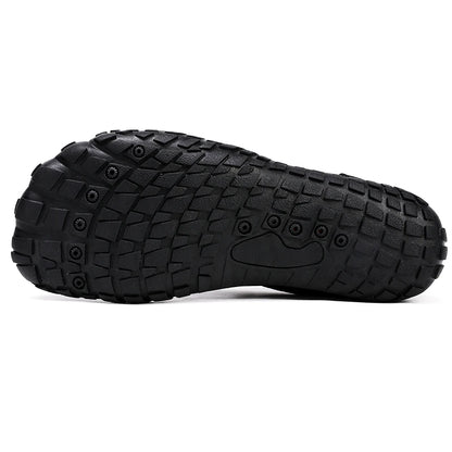 Oiaano Barfußschuhe mit breiter Zehenbox, schwarz, für Damen und Herren, Unisex-Sportsneaker, Aqua-Strandschuhe mit weicher Sohle, leicht und atmungsaktiv