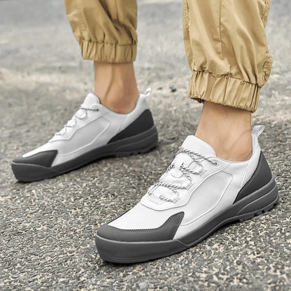 Leisure Walk Men Casual Shoes Fashion Genuine Leather Sneakers Outdoor Male Sports Shoes Non-Slip Walking Shoes Trekking Footwear