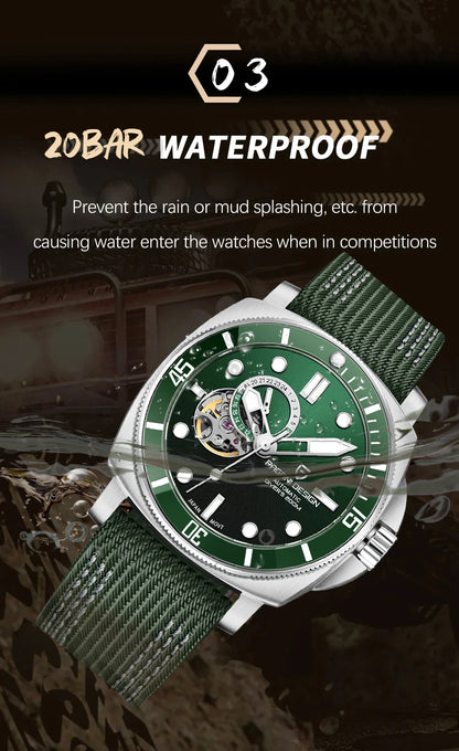 PD1736 PAGANI DESIGN 2025 Men Automatic Mechanical Watches Casual Fashion Sapphire Stainless Steel Diving TMI NH39 Reloj Hombre