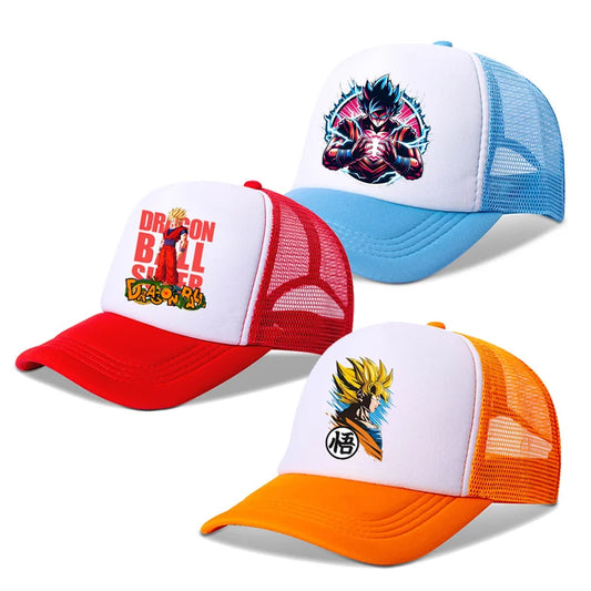 Dragons Ball Baseball Cap Anime Printed Caps Breathable Peaked Hat Cartoon Goku Summer Sports Snapback Mesh Sunhat Children Gift