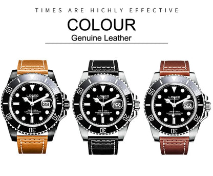 LOREO Original Men's Business Watch 20ATM Waterproof Wristwatch Top Brand Casual Sport Seagull Automatic Mechanical Watch Men