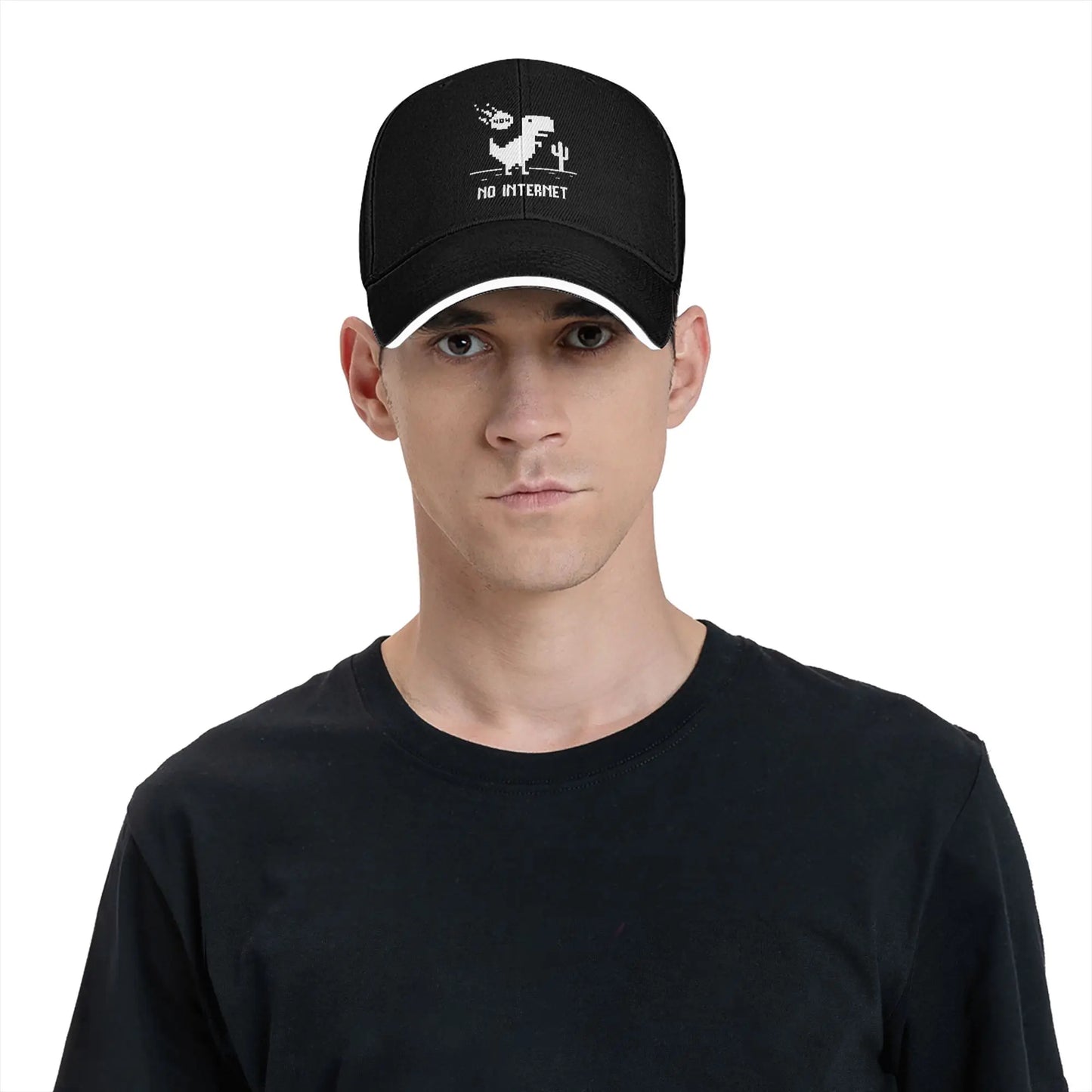 Summer Casual Baseball Cap Funny No Internet T Rex for Programmers Running Hippie Trucker Hat For Couple Hot Sal  Snapback Cap