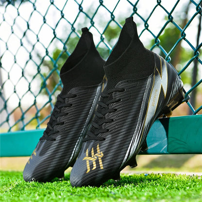 Nouvelles chaussures de football pour hommes, chaussures de match montantes, chaussures de futsal de haute qualité, chaussures de football d'intérieur antidérapantes, baskets d'extérieur, crampons pour gazon, meilleures v