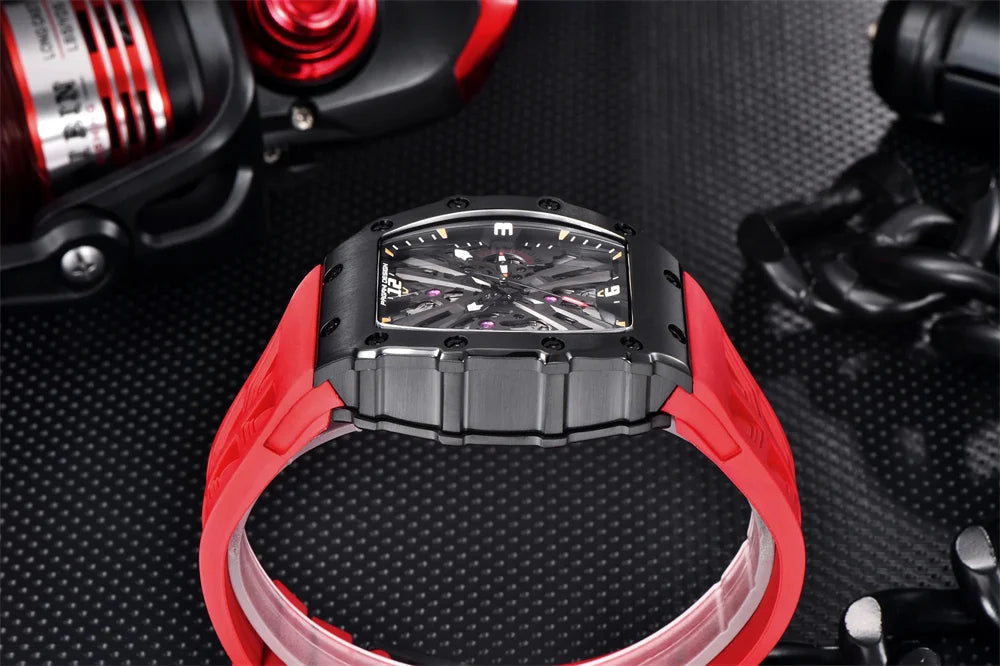 PAGANI DESIGN 42 MM Herren-Skelett-Quarzuhr Japan VH65 Saphirglas Edelstahl 50M wasserdicht Armbanduhren PD1738 Neu