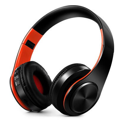 Casque Bluetooth sans fil stéréo AYVVPII avec radio FM et prise en charge de la carte SD avec micro pour téléphone portable Iphone Sumsamg tablette MP3