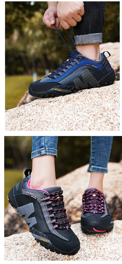 Mountaineering Shoes Men's Genuine Leather Outdoor Sports Anti Slip Mountaineering Hiking Shoes Breathable Tourism Shoes
