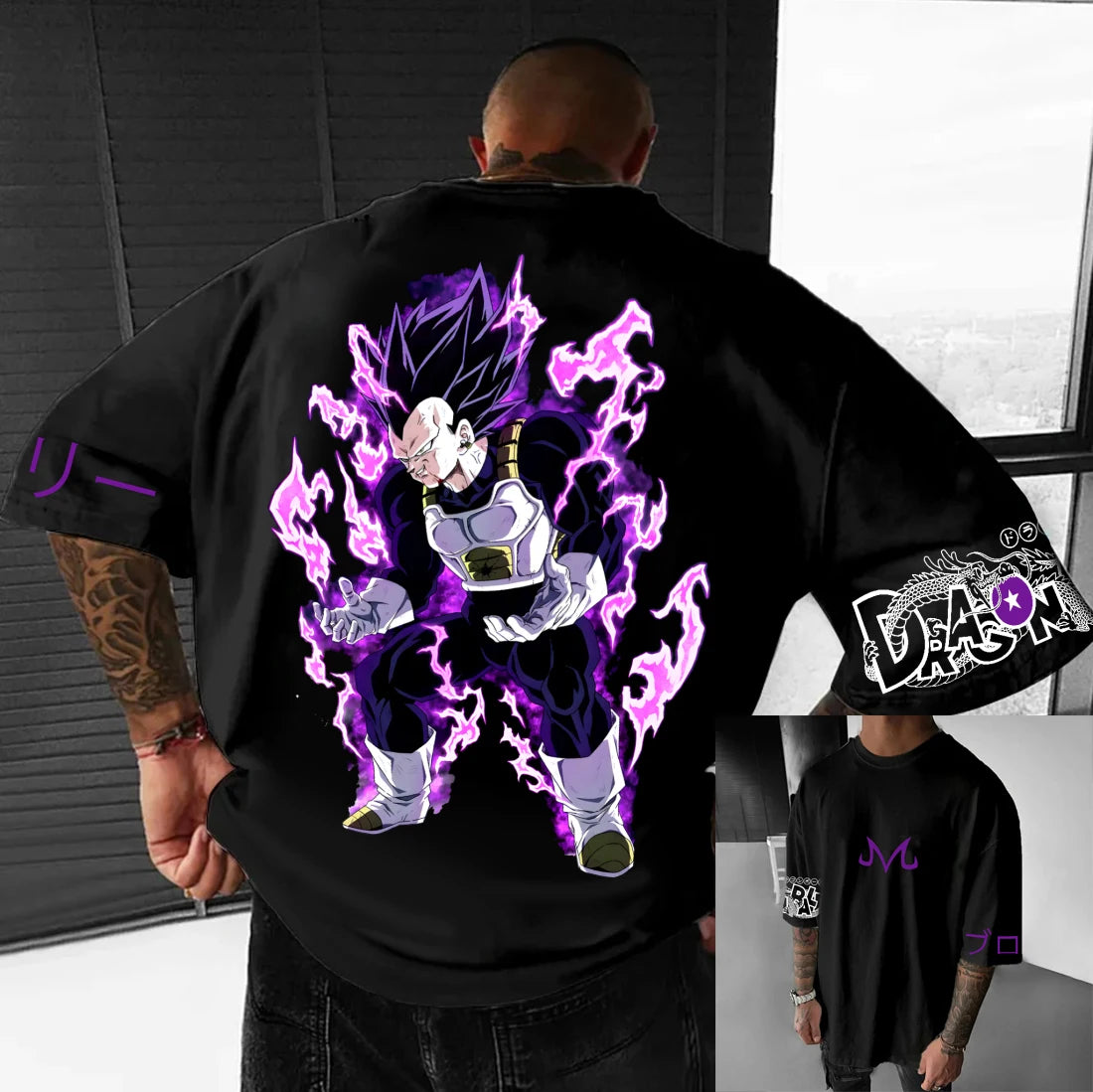 T-shirt de algodão de manga curta com estampado de Dragon Ball Z – Son Goku e Vegeta – Roupa para homem e mulher – Estilo Harajuku, Y2K, vintage, verão, streetwear