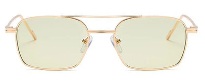 NEW Sun Glasses Unisex Double Beam Anti-UV Spectacles Personality Eyeglasses Simplity Ornamental Alloy Frame Sunglasses