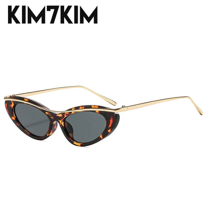 Fashion Small Cat Eye Sunglasses Women 2026 Luxury Brand Punk Metal Frame Sunglass Vintage Sexy Traveling Eyewear UV400 Shades