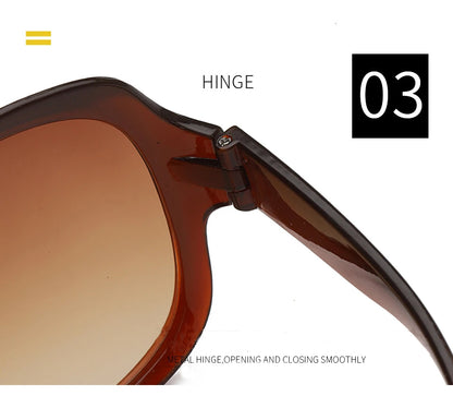 Oversized  Sunglasses Women Luxury Brand Designers Oval Sun Glasses Vintage Black Shades UV400 zonnebril dames