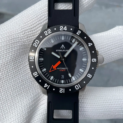 STEELFLIER Official SF793 Luxury GMT Mechanical Wristwatch Steel Bezel NH34 Movement Super Luminous 20Bar Waterproof Dive Watch