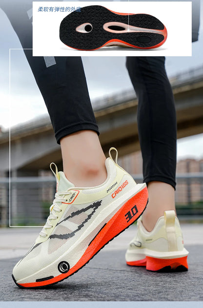 Buty do biegania z karbonową płytką do maratonu, męskie, sportowe, specjalistyczne, oddychające, lekkie, damskie, wygodne sneakersy sportowe outdoorowe