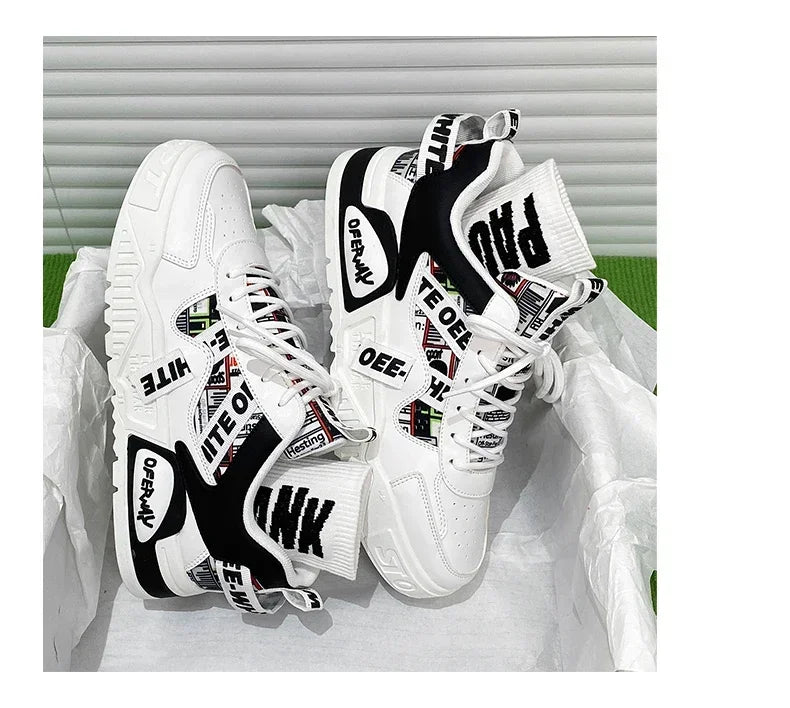 Scarpe da skateboard da uomo, sneakers estive, in pelle, casual, alla moda, per attività all'aperto, corsa, sport, escursionismo, tennis, con zeppa, di marca, di lusso