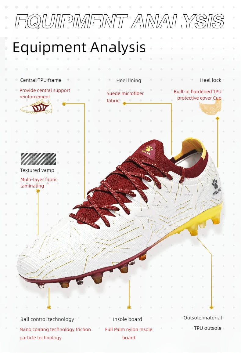 KELME Suaugusiųjų futbolo bateliai Vyriški „Disease Electric 3.0“ trumpais spygliais Futbolo bateliai Vaikiški „MG Professional Match“ treniruočių bateliai